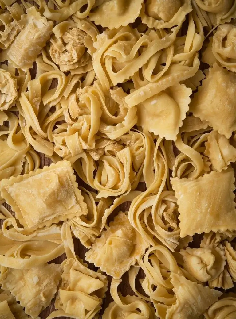 homemade pastas of different shapes