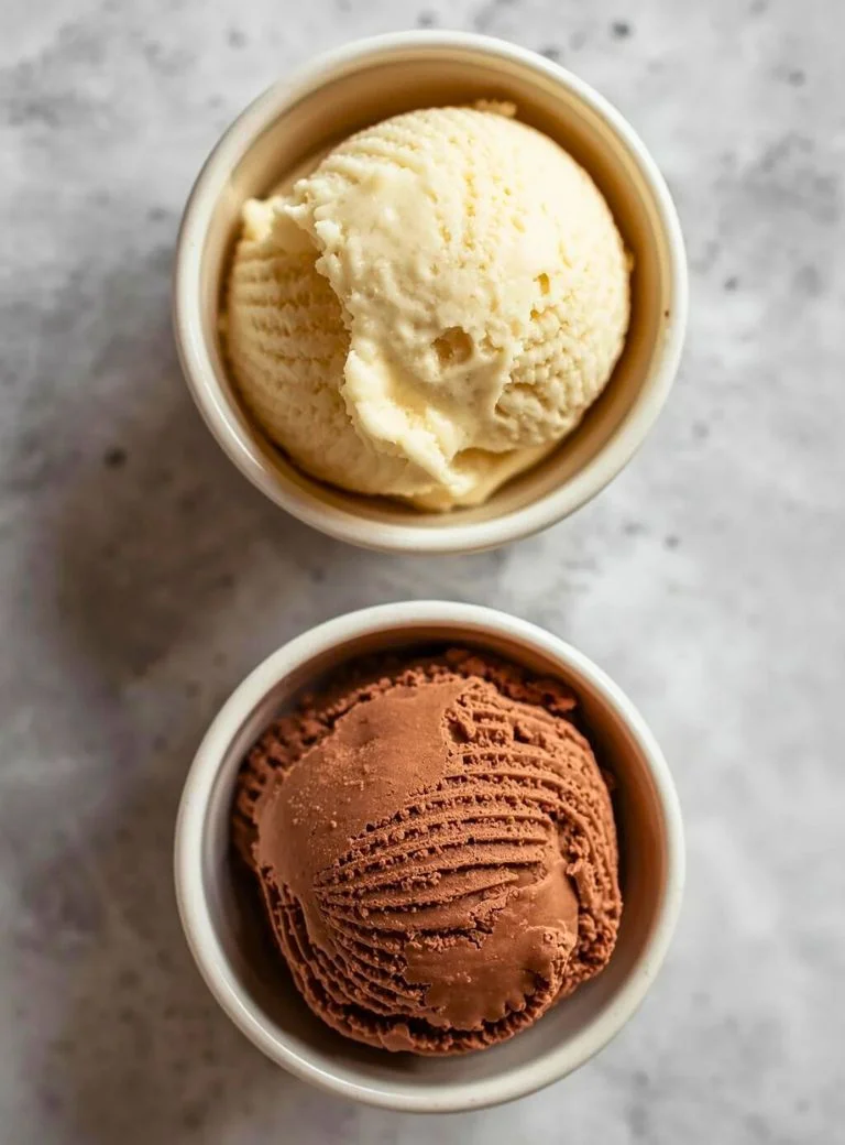 vanilla and chocolate ice cream