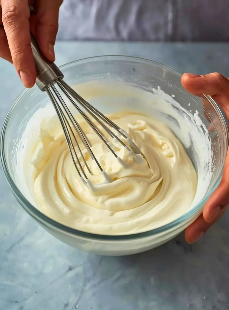 whipping cream and condensed milk in a bowl