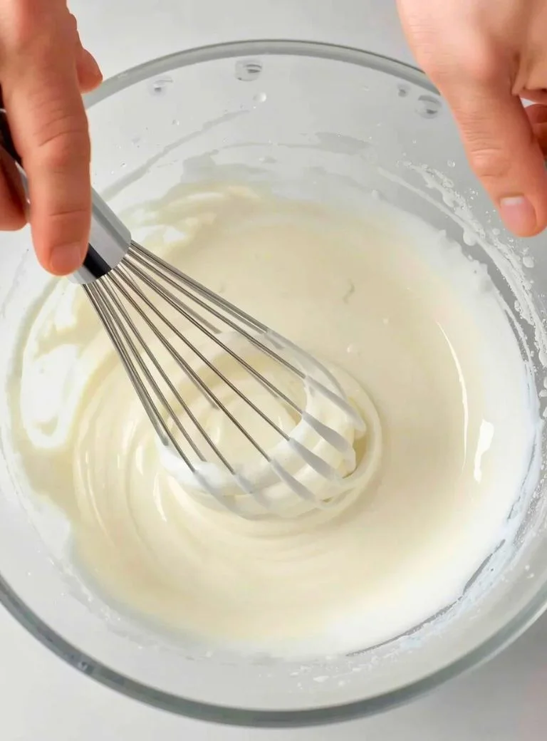 whipping cream in a bowl