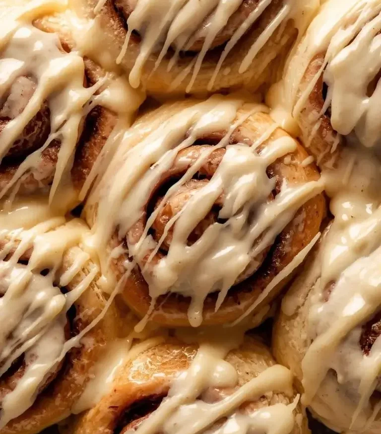 sourdough starter cinnamon rolls with vanilla frosting