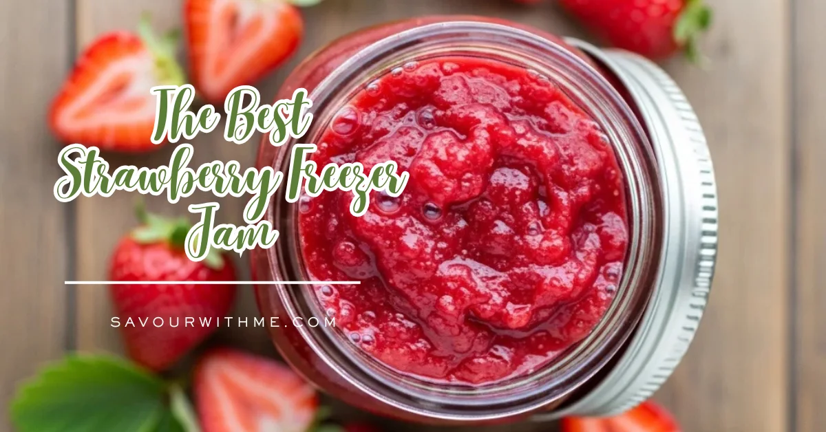 The Best Strawberry Freezer Jam- featured image