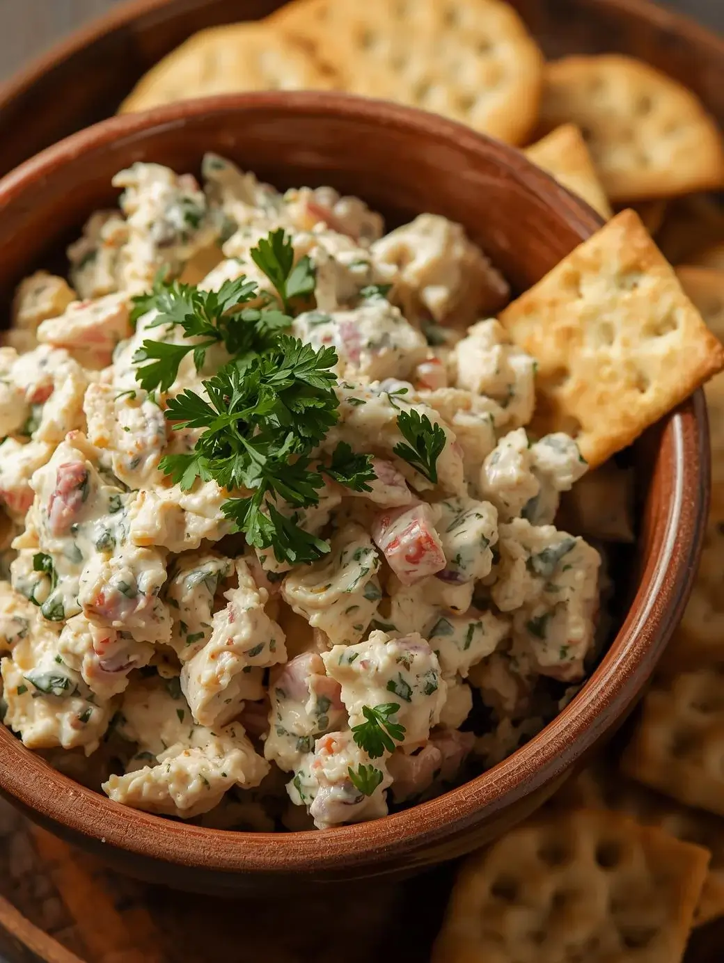 chicken salad with crackers