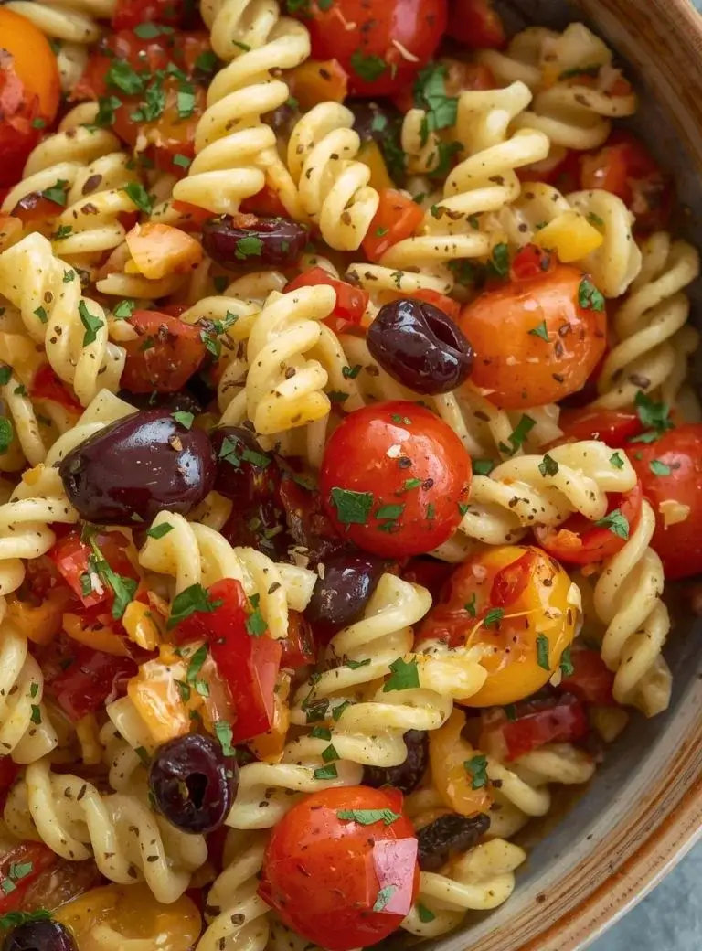 italian pasta salad close up