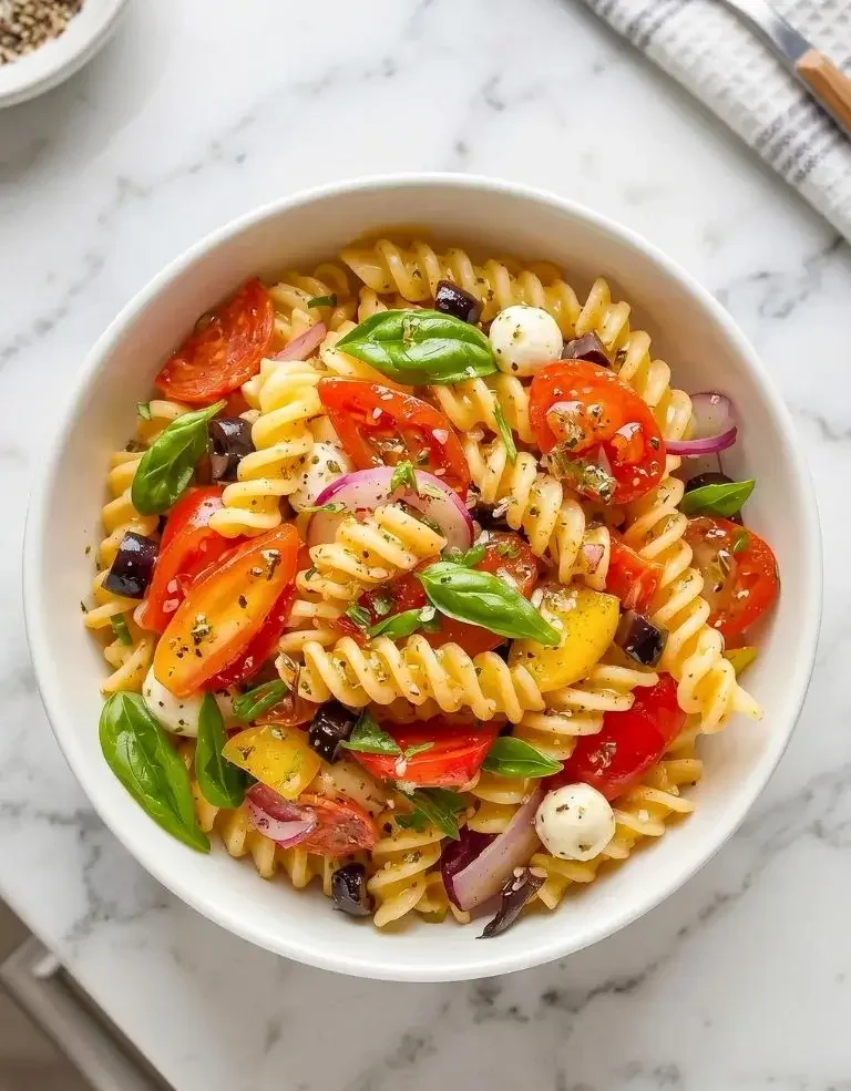 italian pasta salad in a bowl