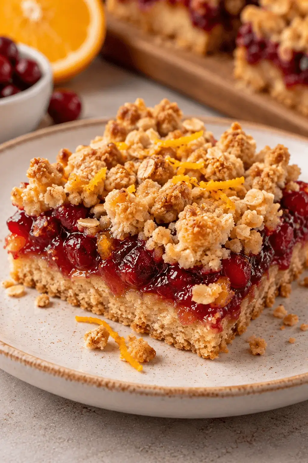 Cranberry Orange Crumble Bars